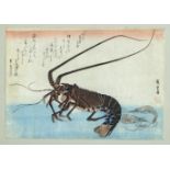 Woodblock print, Japan 19th century (Edo/Meiji). Oban format framed behind glass with slight