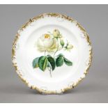 Decorative plate, Meissen, Knauf Schwerter, mark 1850-1924, 1st choice, rim with shell relief,