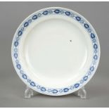 Large plate, Meissen, Knaufschwerter 1850-1924, 1st choice, smooth-edged slightly hollowed form, the
