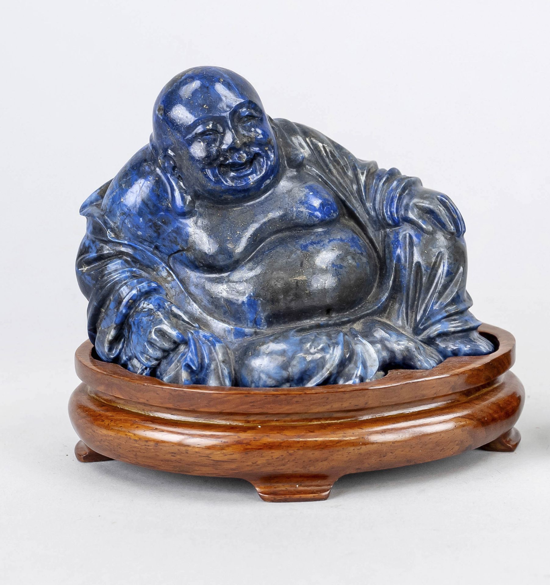 Lapis lazuli budai, China, Qing dynasty (1644-1911), 19th century, carved ultramarine blue