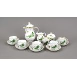 Mocha service for 5 persons, 14-piece, Meissen, marks 1951-80, mostly Deputat, New Cut-out shape,