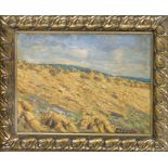 Ernst Haacke, German painter 1st half 20th century, Impressionist landscape with haystack, oil on