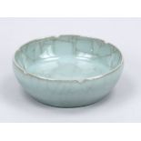 Lapped Ru-type brush washer, China, exact age uncertain. Monochrome, light blue/celadon glaze with a