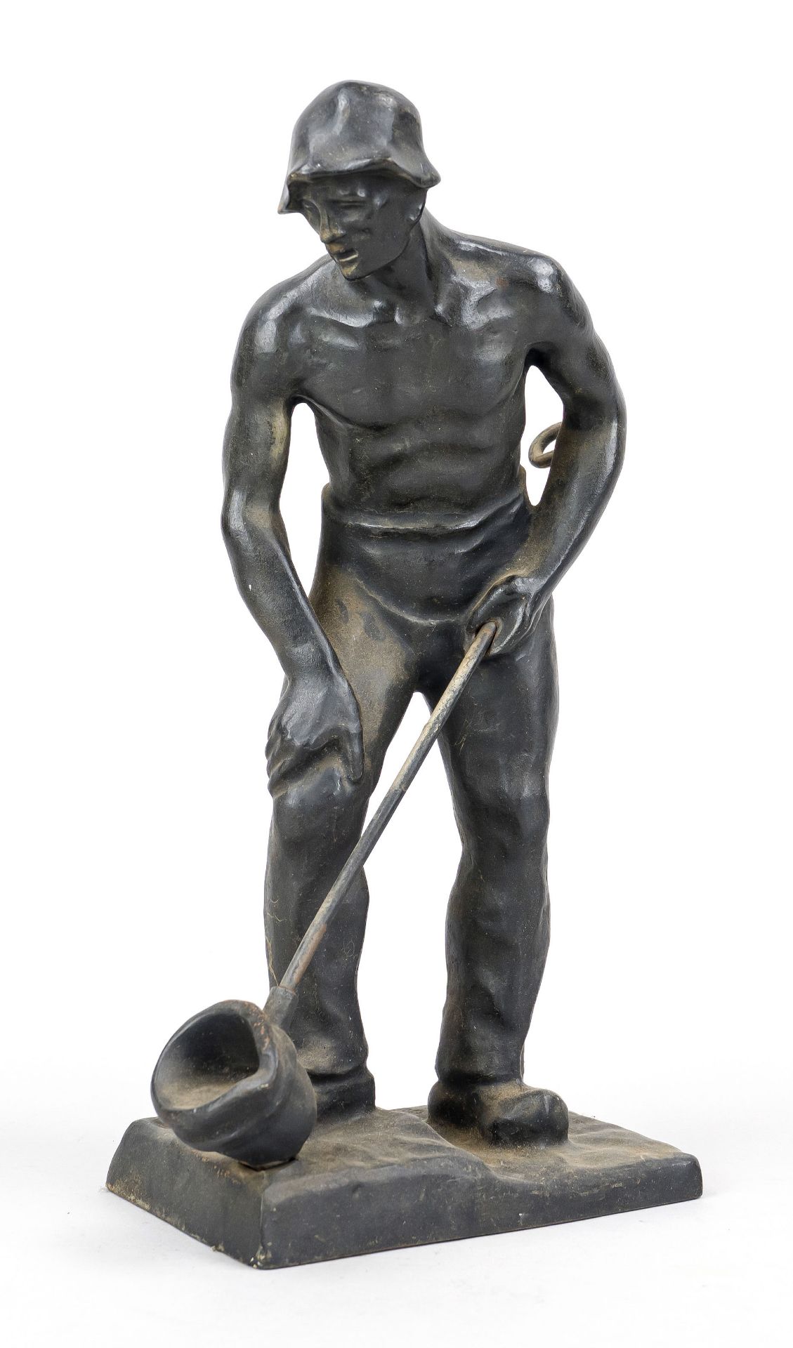 Carl Bourcarde (1899-1994), iron caster, black patinated cast iron, signed and dated 1936 on