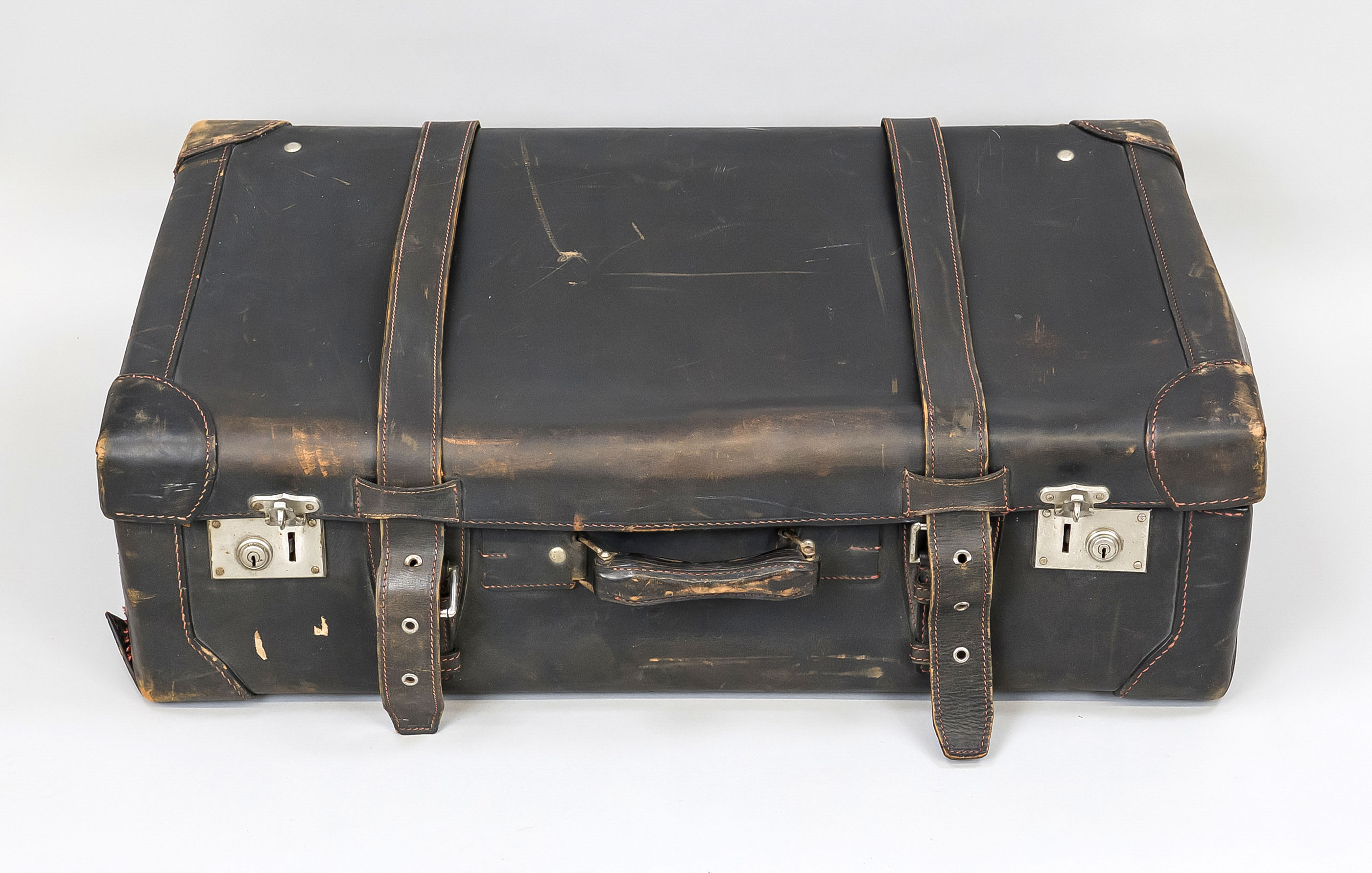 Heavy leather case, early 20th century According to the consignor, it came from the estate of - Image 2 of 4
