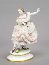 Dancer, Volkstedt, 20th century, elegant ballerina in a tulle dress, figure of a dancer in a