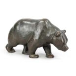 Anonymous sculptor 1st half 20th century, striding bear, patinated bronze, unsigned, l. 25 cm