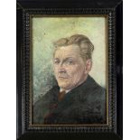 Anonymous portrait painter 1st half of the 20th century, Portrait of a man with a red tie, oil on
