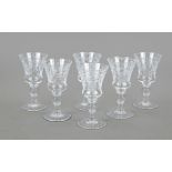 Six sherry glasses, Austria, 1st half 20th century, J. & L. Lobmeyr, Vienna, from the Baroque