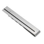 Bunz money clip steel with 3 diamonds, total 0.045 ct W/SI, l. 70 mm, 11.8 g