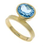 Blautopas-Design-Ring GG 585/00