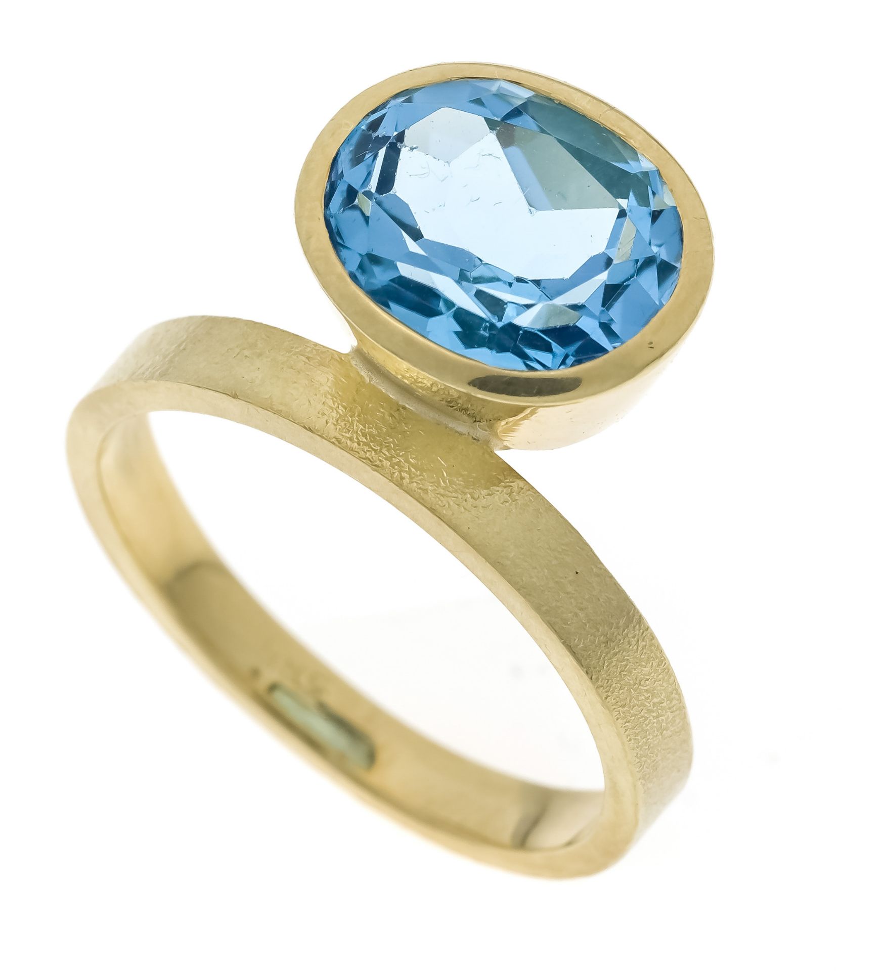 Blautopas-Design-Ring GG 585/00