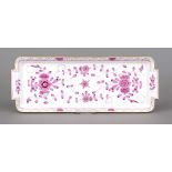 Rectangular tray, Meissen, mark after 1934, deputation, Indian purple decoration with decorative