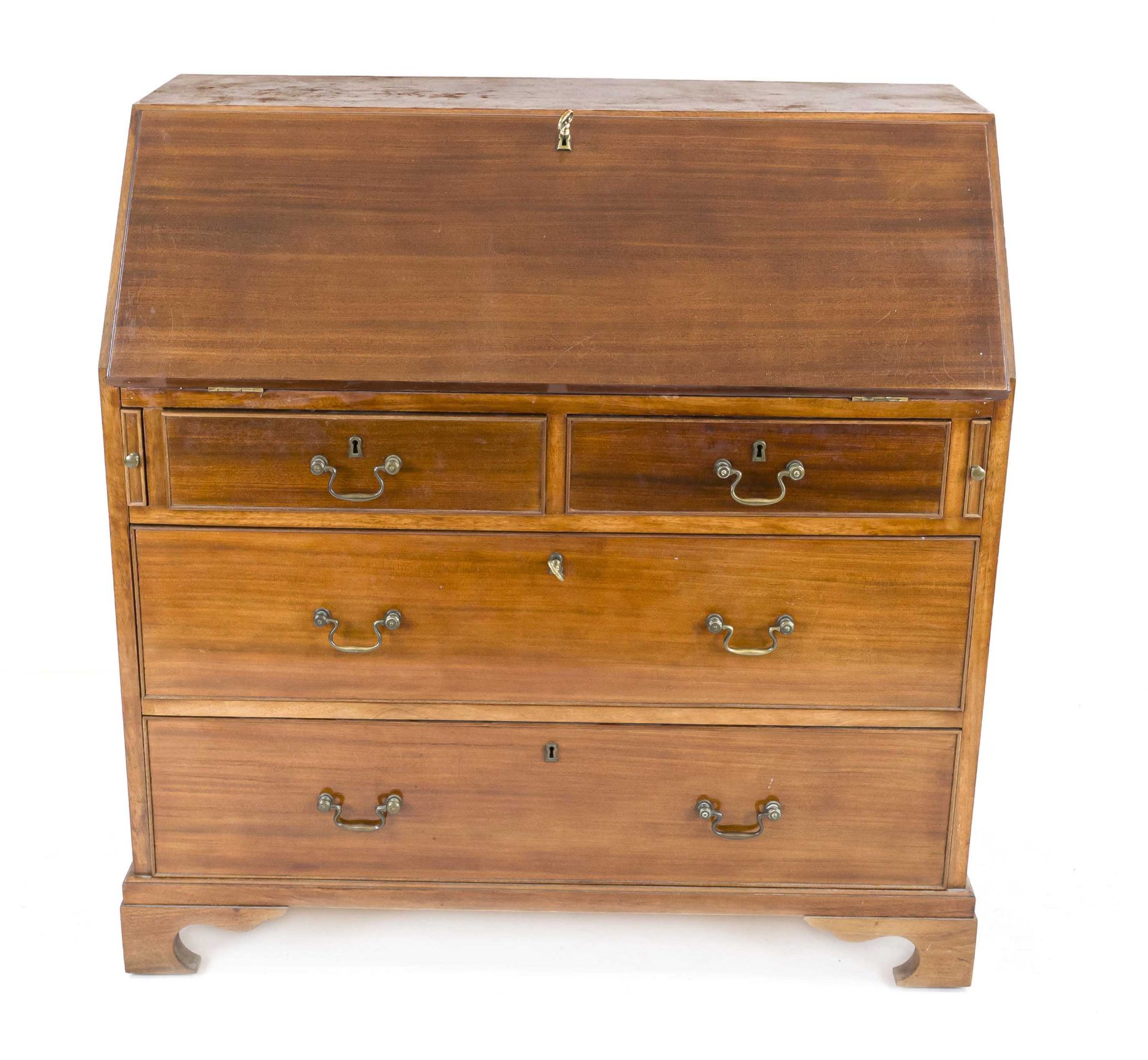 Slanting flap chest of drawers, England 20th century, mahogany, 4-drawer body with slanting - Image 2 of 2