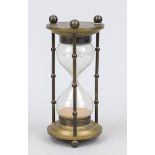 Hour glass, dandy clock, late 19th century Glass with sand in bronze/brass frame. Slightly rubbed