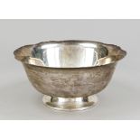 Round bowl, USA, 20th century, MZ, sterling silver 925/000, round base, smooth body with widening