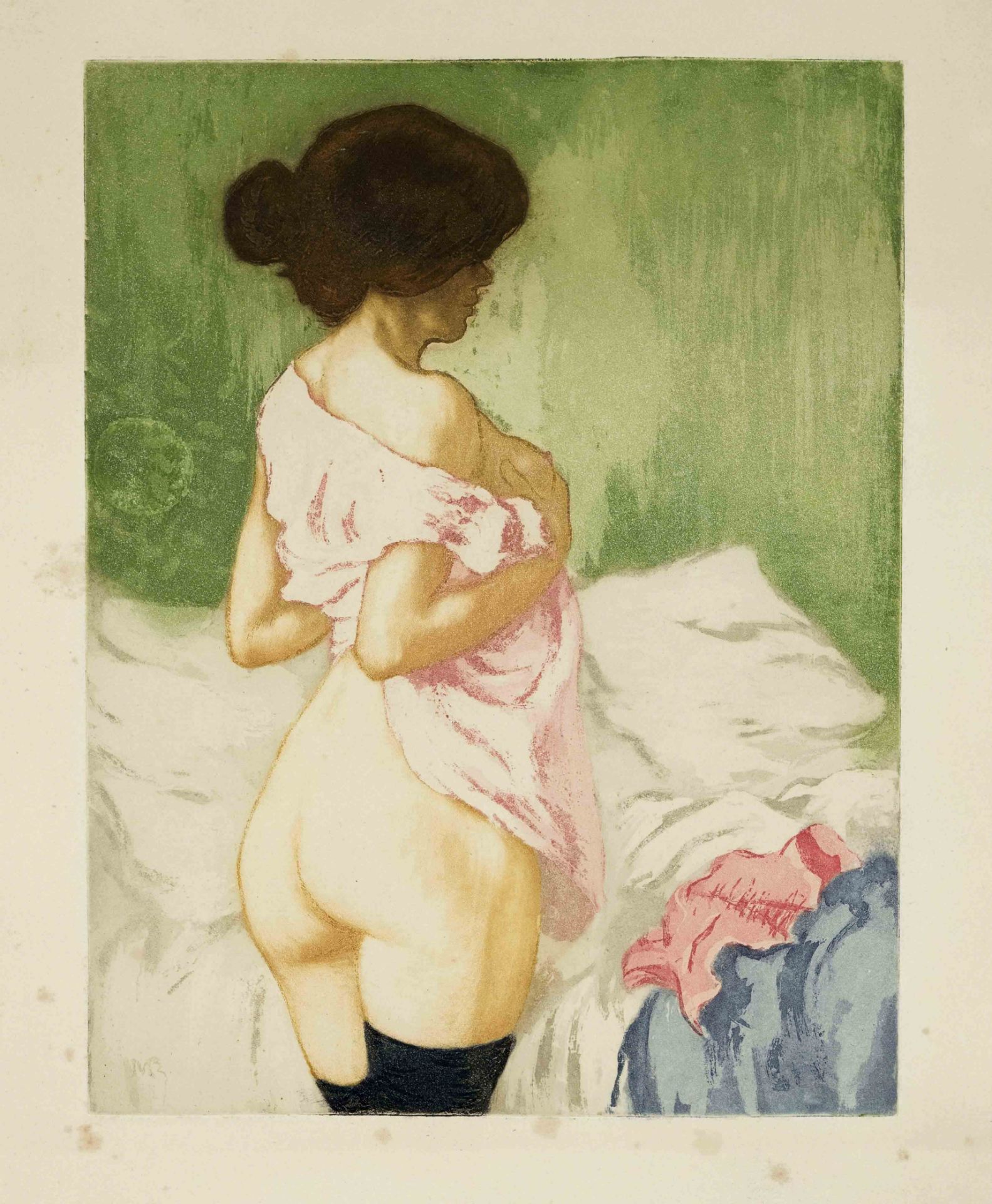 Manuel Robbe (1872-1936), frnz. Painter and graphic artist, two color aquatint etchings c. 1900, ''