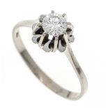 Brilliant solitaire ring WG 585/000 with one brilliant-cut diamond 0.51 ct (hallmarked) FineWhite+ -