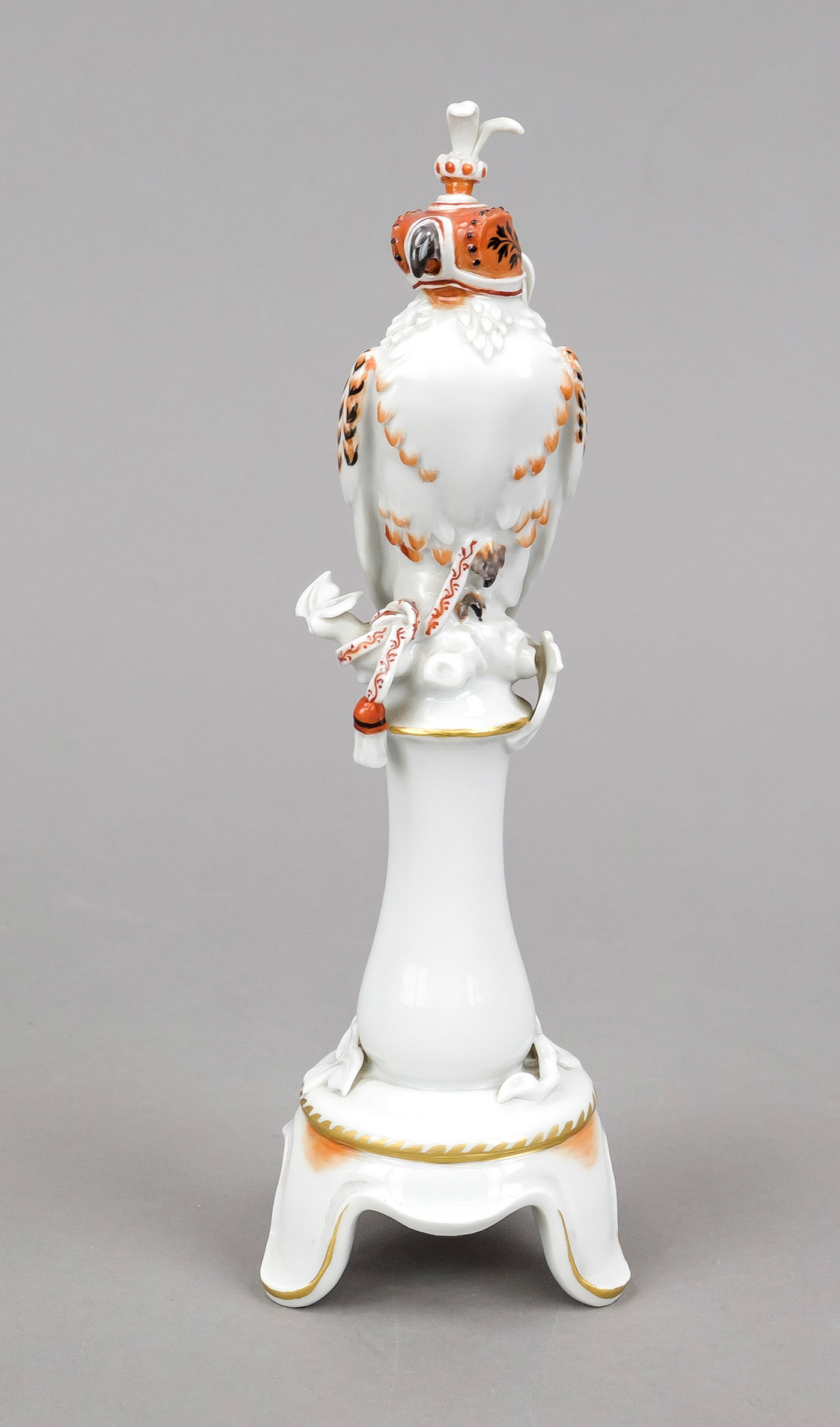 Hunting falcon from the 'Reineke Fuchs' centerpiece, Meissen, mark after 1980, 1st choice,