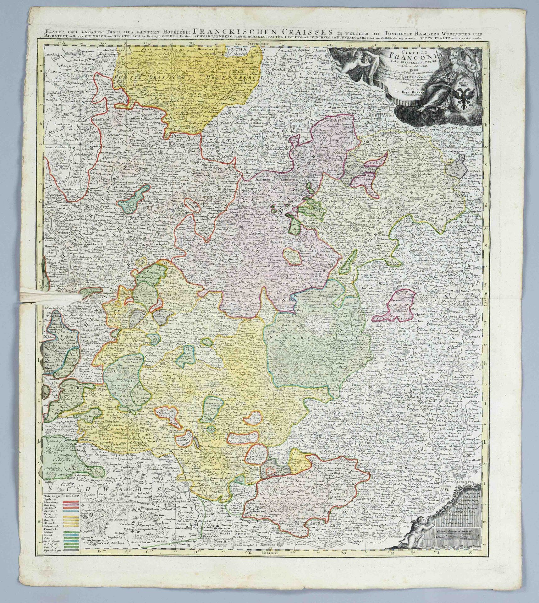 Historical map of the Franconian district, ''Circuli Franconiae'', ''Erster und gröster Theil des