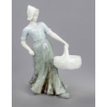 Dutchwoman with jug, Goldscheider, Vienna, c. 1900, ceramic, polychrome glaze with blue-blue