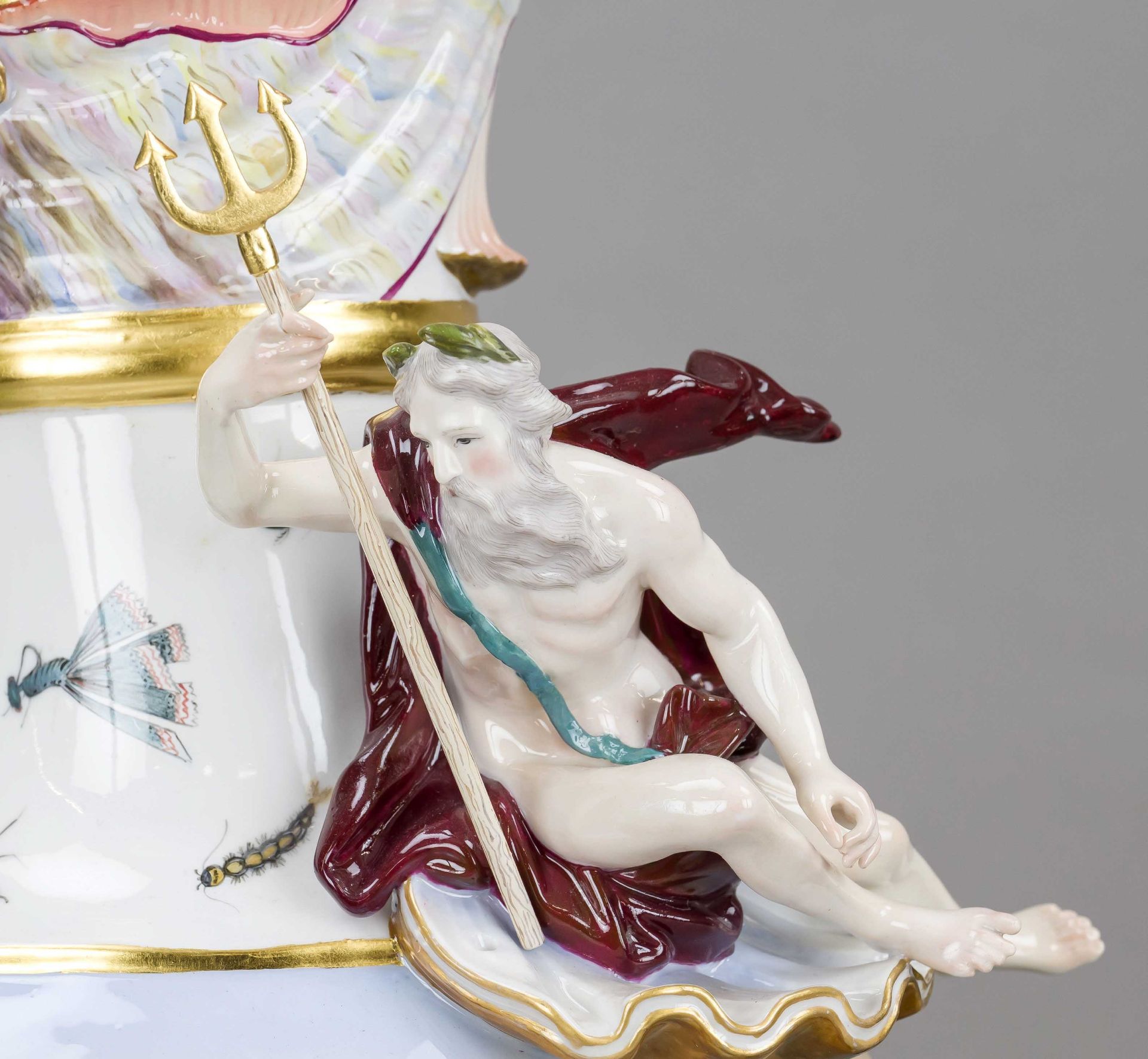 A splendid jug as an allegory of water, Meissen, Knauf Schwerter, mark 1850-1924, 1st choice, from a - Image 3 of 7