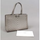 Chanel, Grey Classic Chevron Large Boy Tote Bag, taupe-coloured, quilted, fine-grained leather,