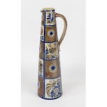 Large jug, Westerwald stoneware, 20th century Slender body with large loop handle. Divided into