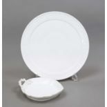 Cake plate and leaf dish, KPM Berlin, mark 1962-1992, 2nd choice, Kurland shape, designed for the