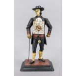 Clock carrier, Black Forest 2nd half 20th century, polychrome painted metal body with walking