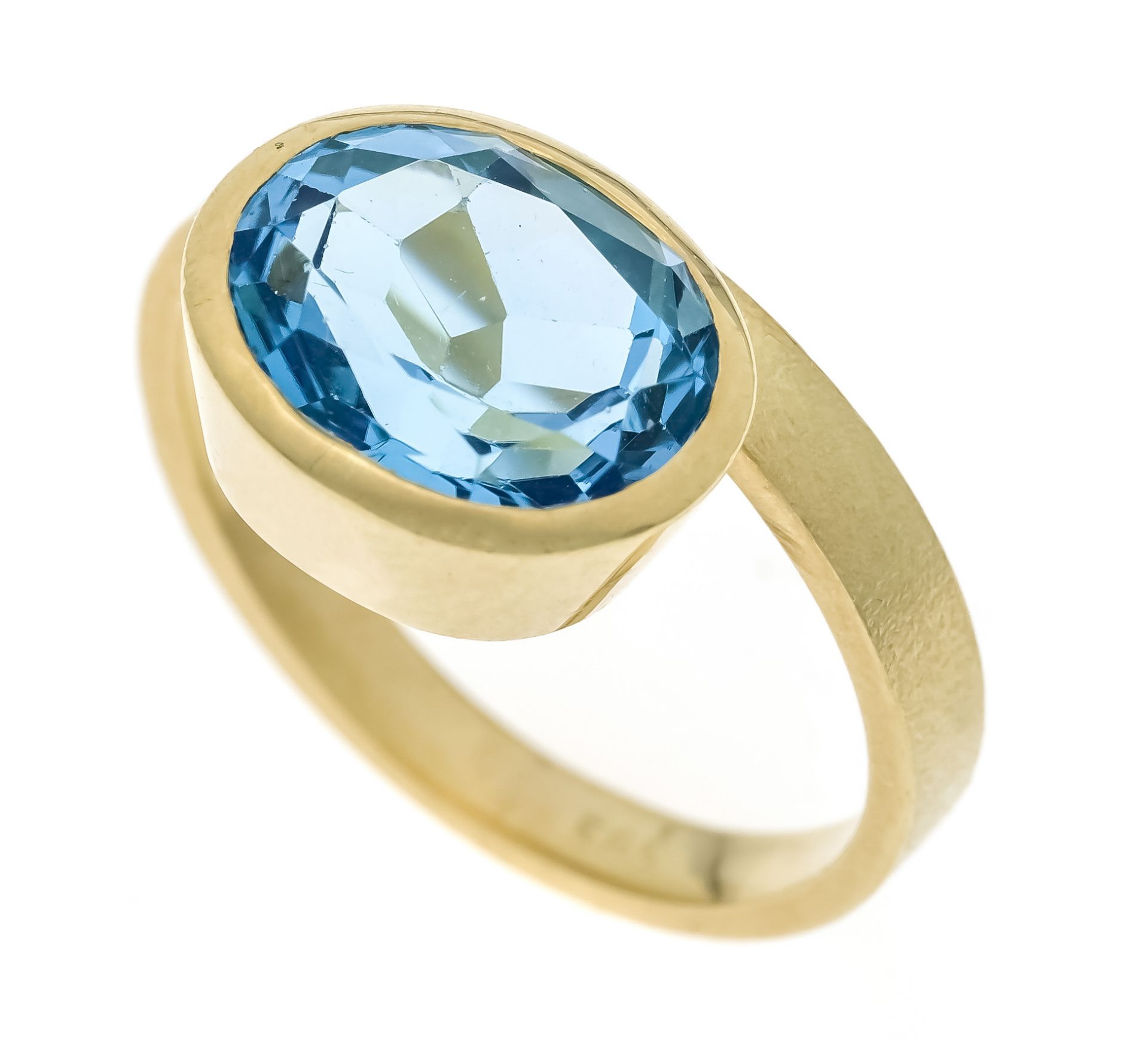 Blautopas-Design-Ring GG 585/00 - Bild 2 aus 2