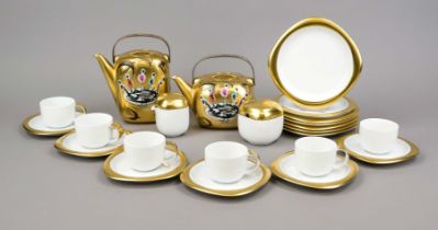 Coffee and tea service for 6 persons, 23 pcs, Rosenthal studio-linie, 1970/80s, Suomi shape,