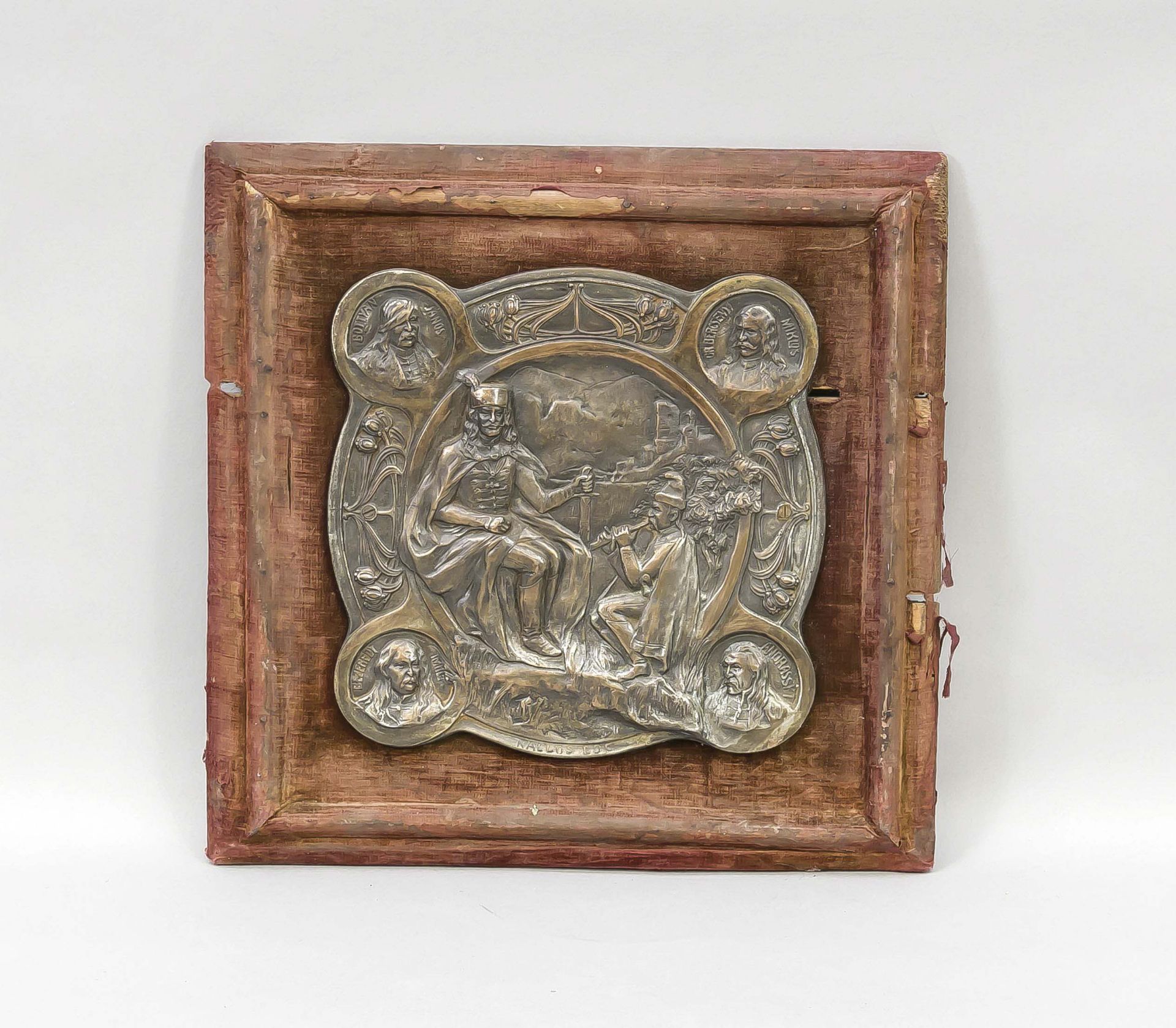 Rakoczy relief by Eduard (Ede) Kallos (1866-1950), Hungary, c. 1900, copper-plated cast iron,
