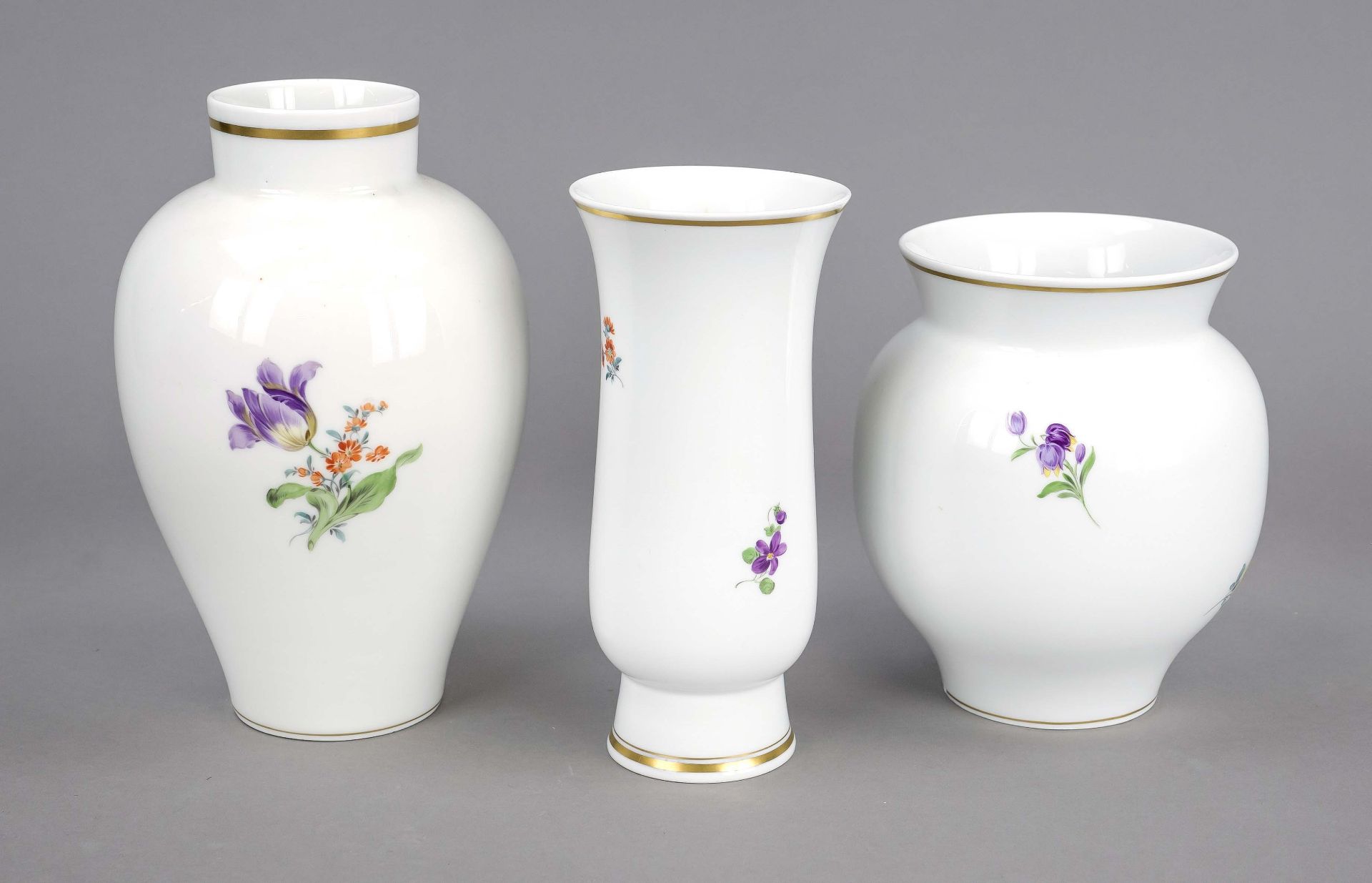 Drei Vasen, Meissen, Marken nac - Bild 2 aus 2