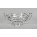 Round footed bowl, Belgium, 20th century, Val St Lambert, round stand, body with widening walls,