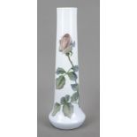 Art Nouveau stongen vase, Royal Copenhagen, mark before 1923, model no. 219/185, polychrome rose