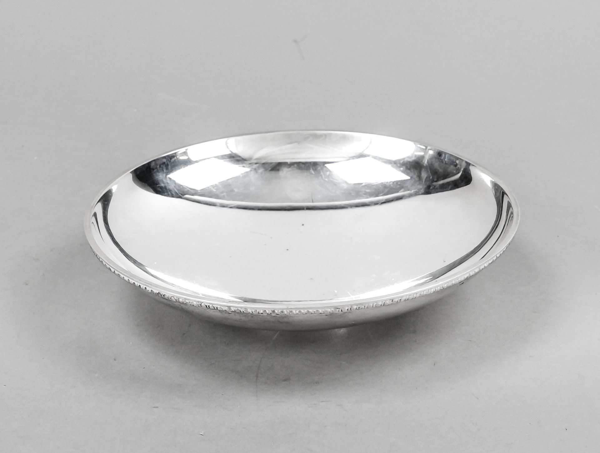 Round bowl, Denmark, 20th century, master's mark Evald Nielsen, Copenhagen, sterling silver 925/000,