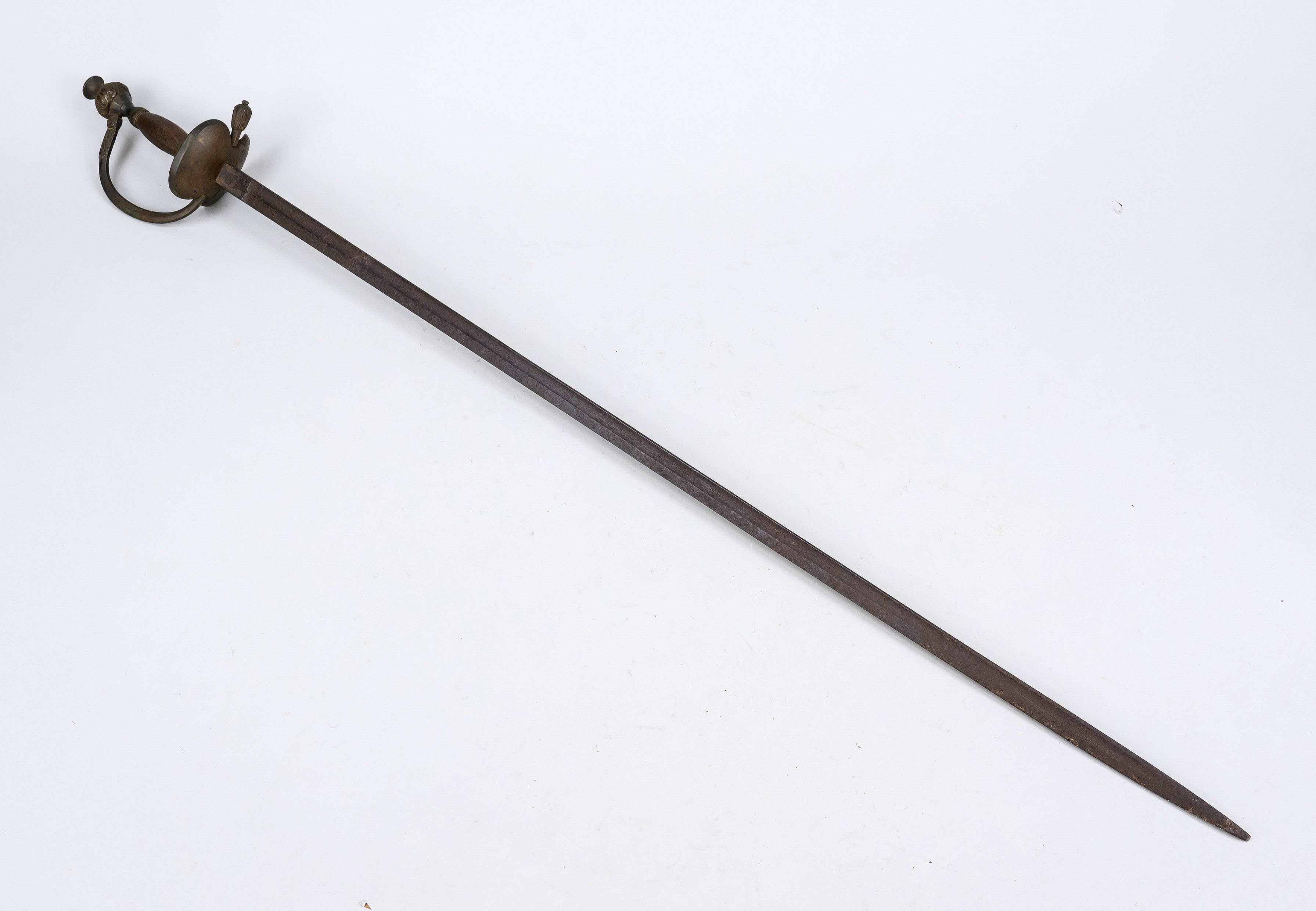 Infantry officer's sword IOD old type, Prussia late 19th century, iron blade with fullers on both
