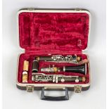 Clarinet, probably 1st half 20th century, strong signs of use, with case, case dimensions 36 x 22