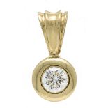 Brilliant-cut diamond solitaire pendant GG 585/000 with one brilliant-cut diamond 0.50 ct W/SI2-PI1,