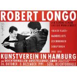 Robert Longo (*1953), hand-signed poster for the Hamburger Kunstverein 1991, offset, hand-signed