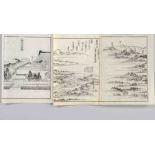3 woodcuts, Japan 19th century, landscapes. inscribed ''Ando Hiroshige'', up to 26 x 18 cm