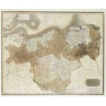 Historical map of Prussia, ''Prussian Dominians'', copper engraving map by Willian Dassauville