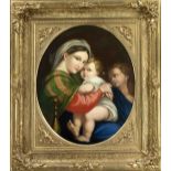 Anonymous 19th century copyist, copy after Raphael's 'Madonna della Sedia', oil/canvas, unsigned, 68