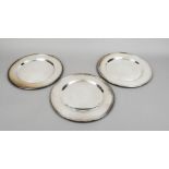 Eight place plates, Italy, 20th century, master's mark Antonio Braganti, Florence, sterling silver