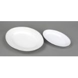 Two oval serving platters, KPM Berlin, marks 1870-1945 and after 2000, 1st and 2nd choice, Kurland