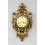 Cartel clock, 2nd half 19th century, marked ''Gerh. W. Lewerth'', carved wood, gilded on a red