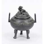 Koro/Censer, Japan or China, 19th/20th century, bronze. Bellied body with archaizing freises on 3