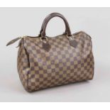 Louis Vuitton, Damier Ebene Canvas Speedy 30, brown checked rubberized cotton fabric with details in