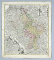 Historical map of the course of the Rhine, '''Theatrum Belli Rhenani''', col. Copper engraving